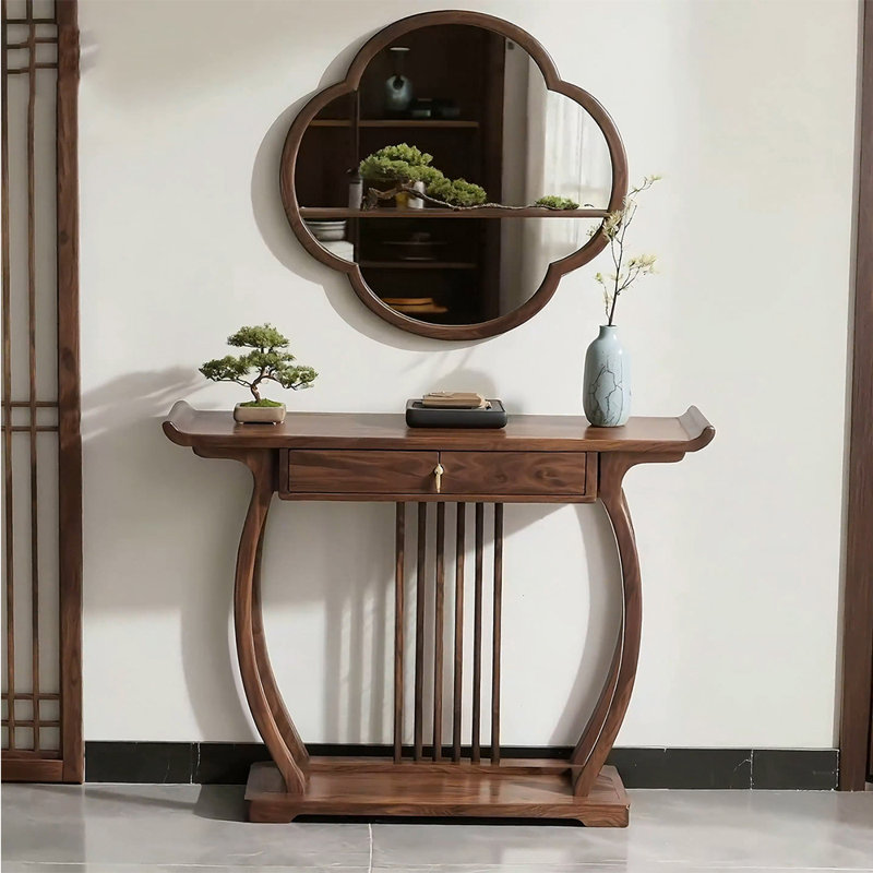 Nouvelle table d'entrée rectangulaire de style chinois, H 34,6 po x l 47,2 po x P 14,9 po