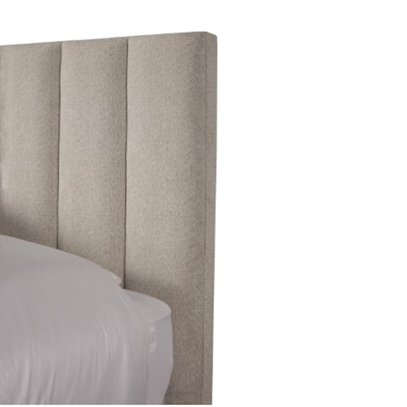 Lit tapissier standard Ryver, Naturel, Grand