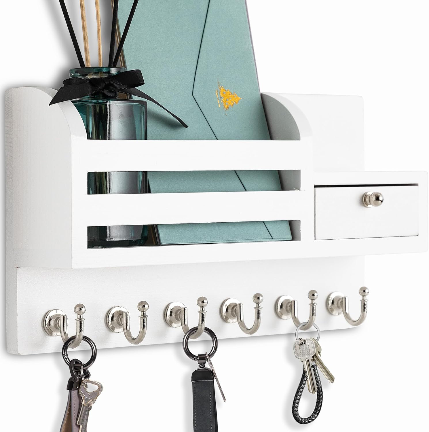 Sharplace Organiseur De Courrier En Bois, Porte-courrier, Bac