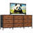 63" TV Stand Dresser with 9 Fabric Drawers for TVs up to 70", Entertainment Center with Storage Organizer-1403806170