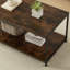 Adalayah Coffee Table Rustic Wooden Brown Grain Finish Living Room Storage Shelf 2 Tier