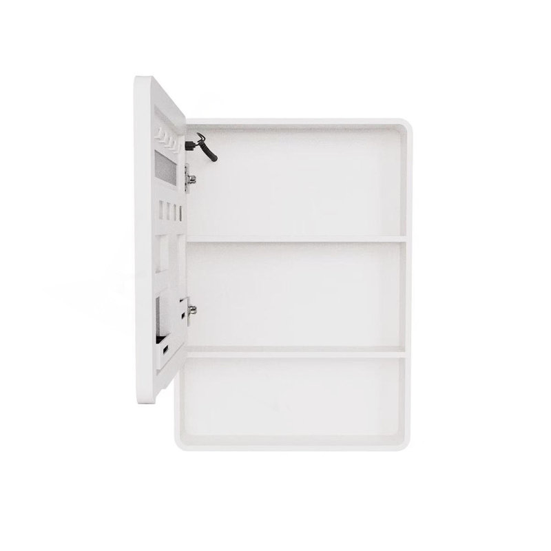 Armoire à pharmacie à DEL avec lumière chaude une couleur, anti-buée, armoire en plastique-aluminium facile à installer.