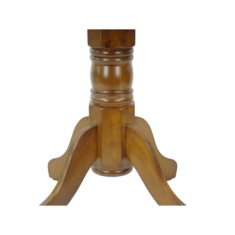Brown Round Solid Wood Four-Leg Dining Table
