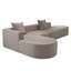 Canapé modulaire confortable en forme de L avec repose-pieds mobile, conception désossée pour le salon et la chambre à coucher, aucun assemblage requis