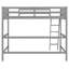 Lit mezzanine simple en bois massif gris avec construction en pin, 14 lattes pour la stabilité et la circulation de l'air, style chambre à coucher moderne, débit d'air de L 78,9 po x l 42 po x H 67,3 po,-130155613