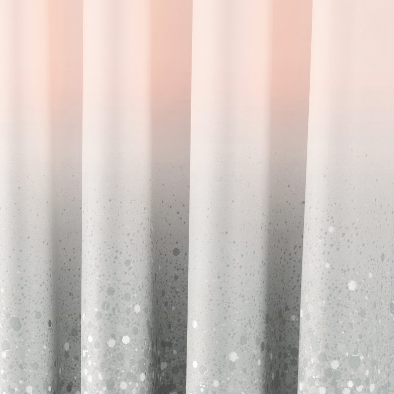 Paire de rideaux semi-transparents avec passe-tringle Glitter, Rosé