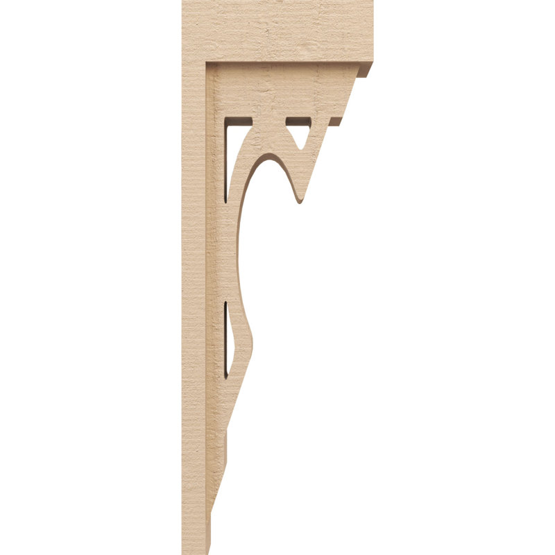 Sheridan Rough Cedar Woodgrain TimberThane Corbel, Primed Tan, 24" H x 4" W x 8" D
