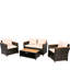 Lilyan 4 Piece Outdoor Rattan Sofa Seating Group with Cushions-1834457573