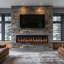 Highmark Luxe Virtual LCD Wall Mount Smart Electric Fireplace - Remote Control & Adjustable Multi-Color Flame-150044184