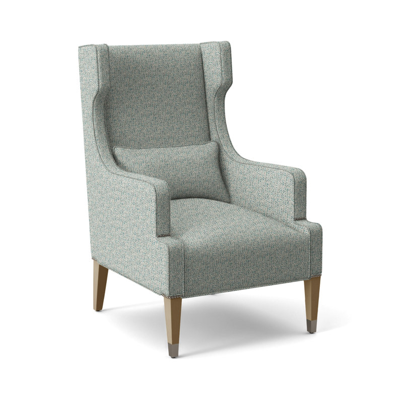 Thom Filicia Home Wingback Chair, Tuck Water, Hampton