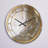 Alcesta White Marble with Curley Gray and Gold Veins - Glam Metal wall clock-50581894