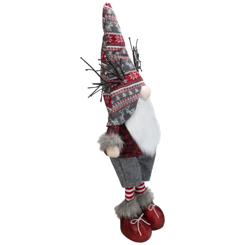 Northlight Seasonal 30" Red and Gray Nordic Hat Standing Christmas ...