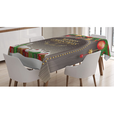 Season Greetings Letters Village Ornaments Tablecloth