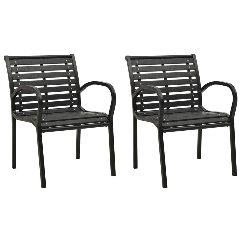 Ailsa Stacking Patio Dining Armchair with Cushion, Black