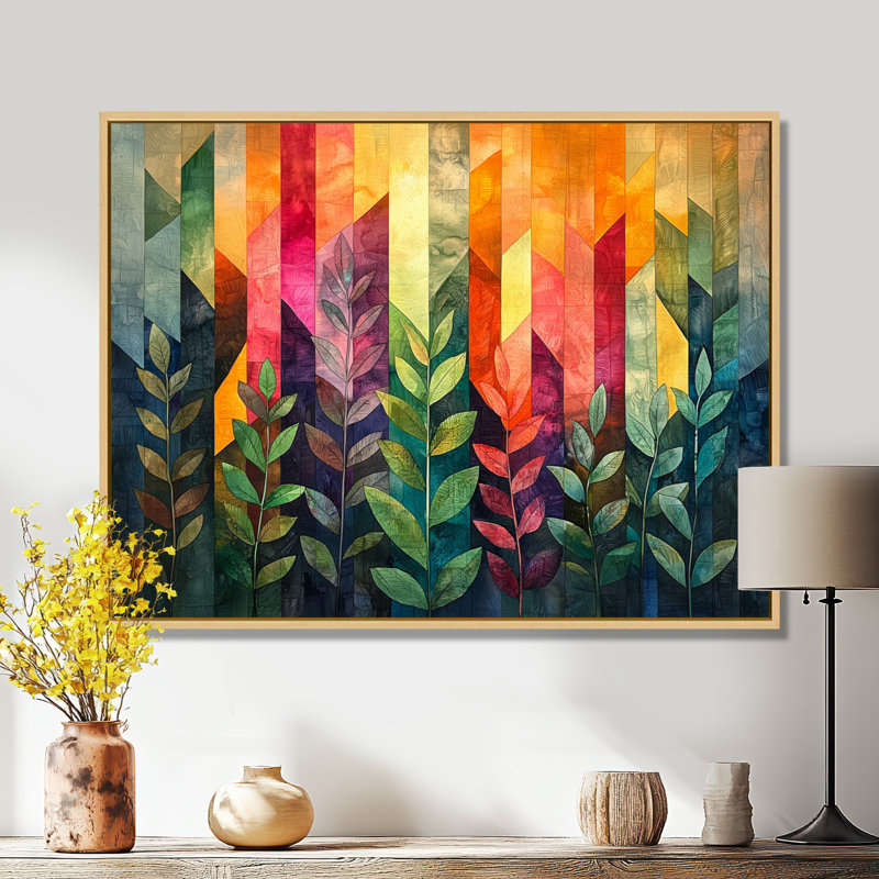 Jacquin - Floral Canvas Art Print, H 24 po x l 32 po, Floater Framed, Natural