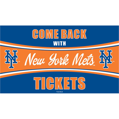 Tapis New York Mets Come Back with billets, PVC, 28 po x 16 po