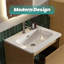 BB0424Y301, lavabo intégré en céramique blanc brillant, bonde et robinet non inclus