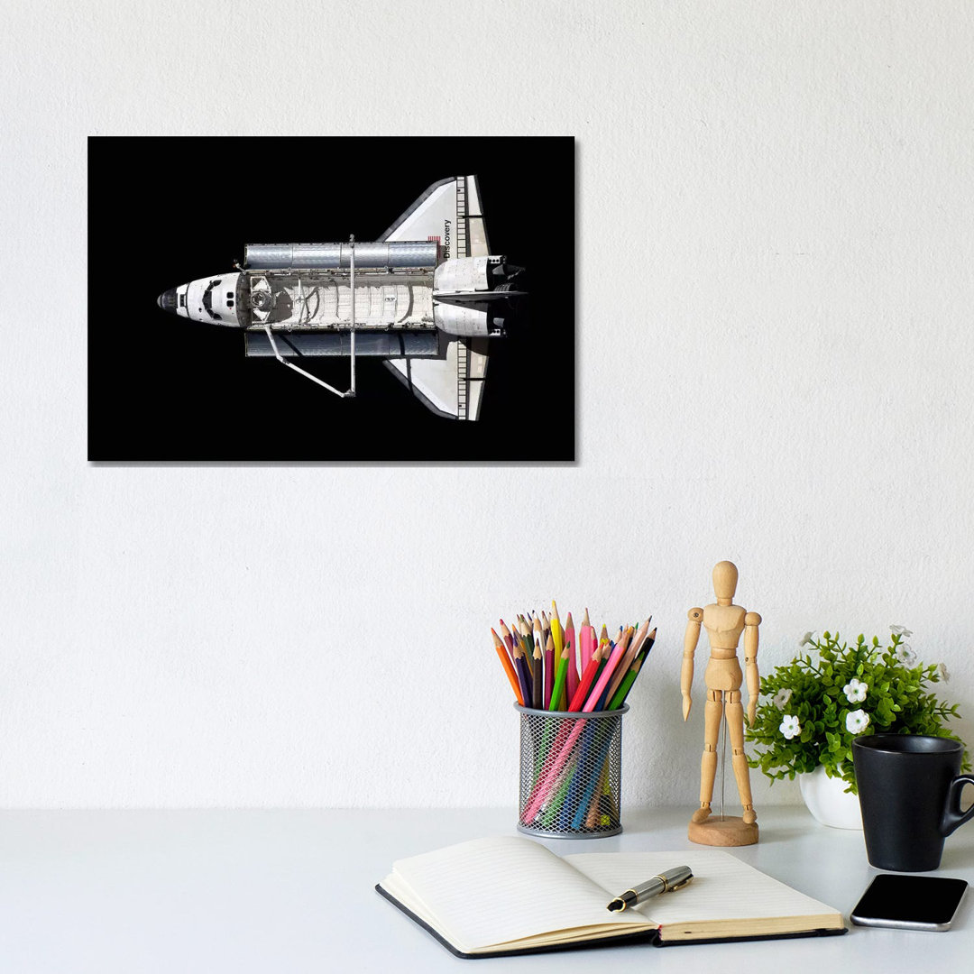 Space Shuttle Discovery, Above by Stocktrek Images - Wrapped Canvas Print