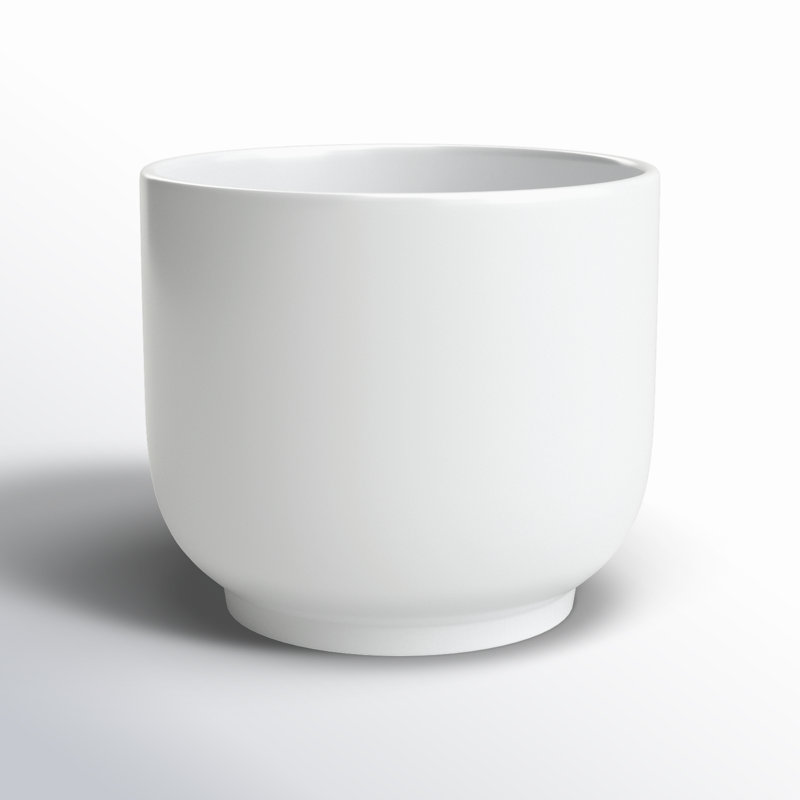 Pot de fleurs en céramique, Blanc, H 6 po x l 7,15 po x P 7,15 po