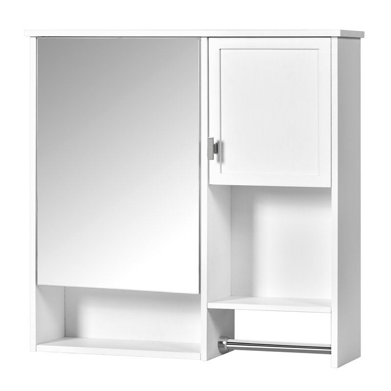 Rangement de salle de bain moderne 29 po x 28 po - Optimise l'espace avec armoire à miroir avec tablettes, Blanc