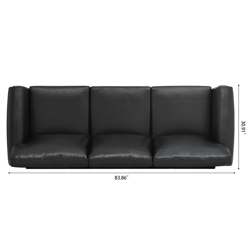 3 Seater PU leather sofas, Black