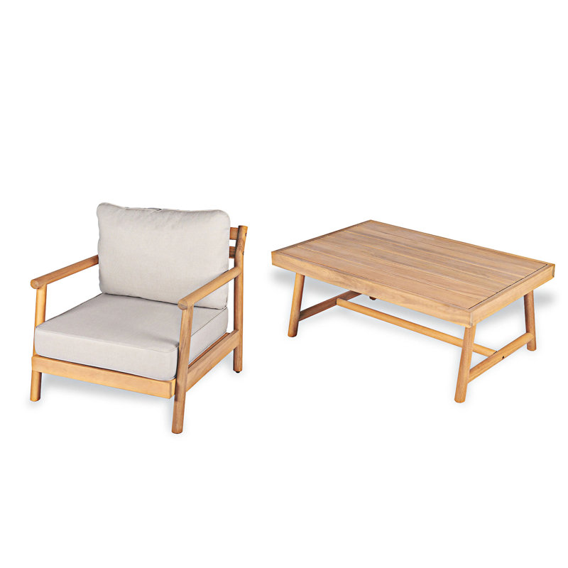 Ensemble de conversation pour patio en bois