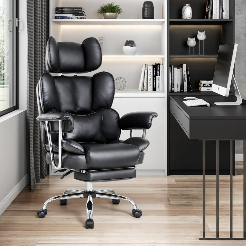 Armie Polyester Blend Executive Chair with Headrest, Black