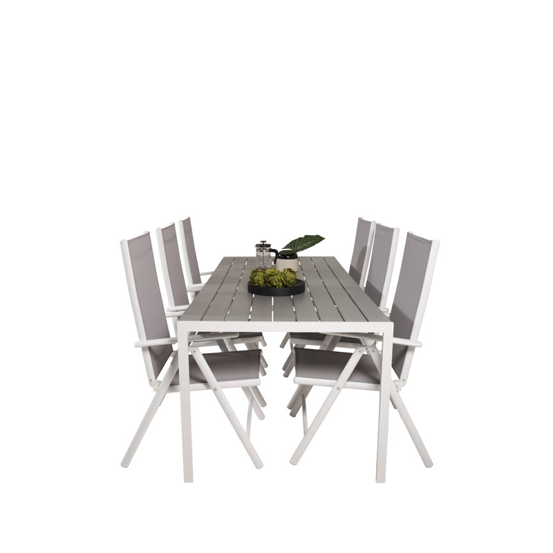 Alayja 6 - Person Patio Dining Set with Rectangular Table