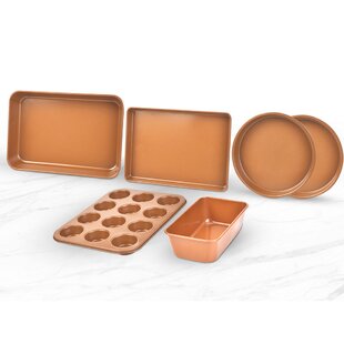 6pc Bakeware Set Gold Warp Resistant Textured Steel - Made By