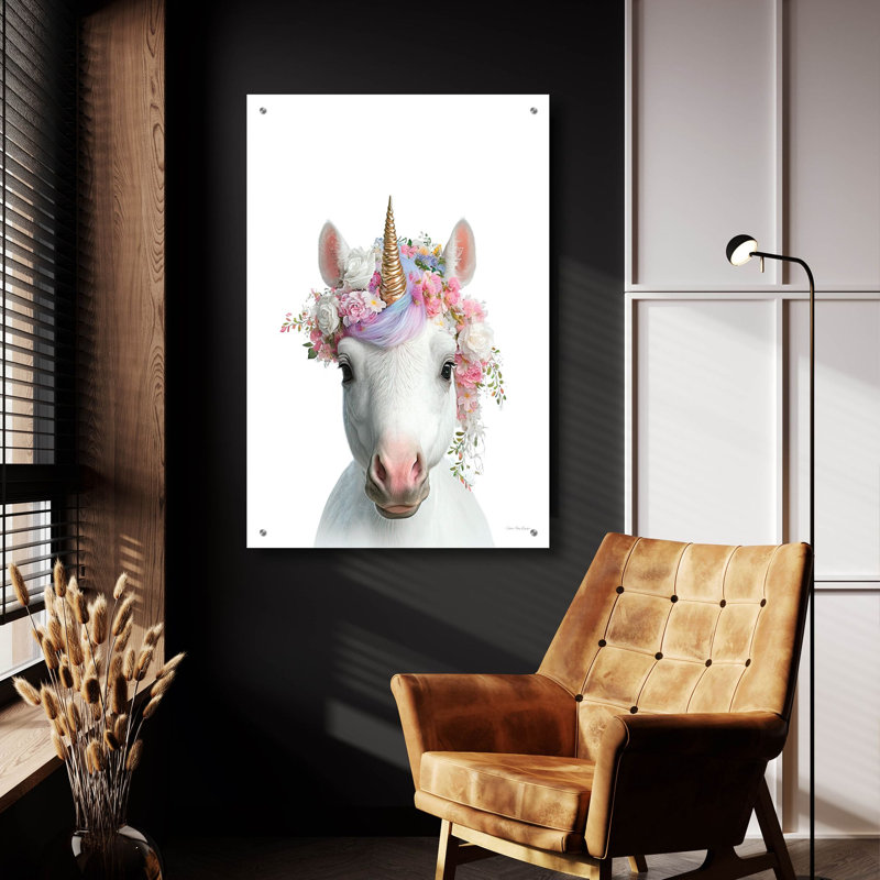 «The Mystic Unicorn» par Seven Trees Designs, art mural en verre acrylique, H 36 po x l 24 po x P 0,2 po