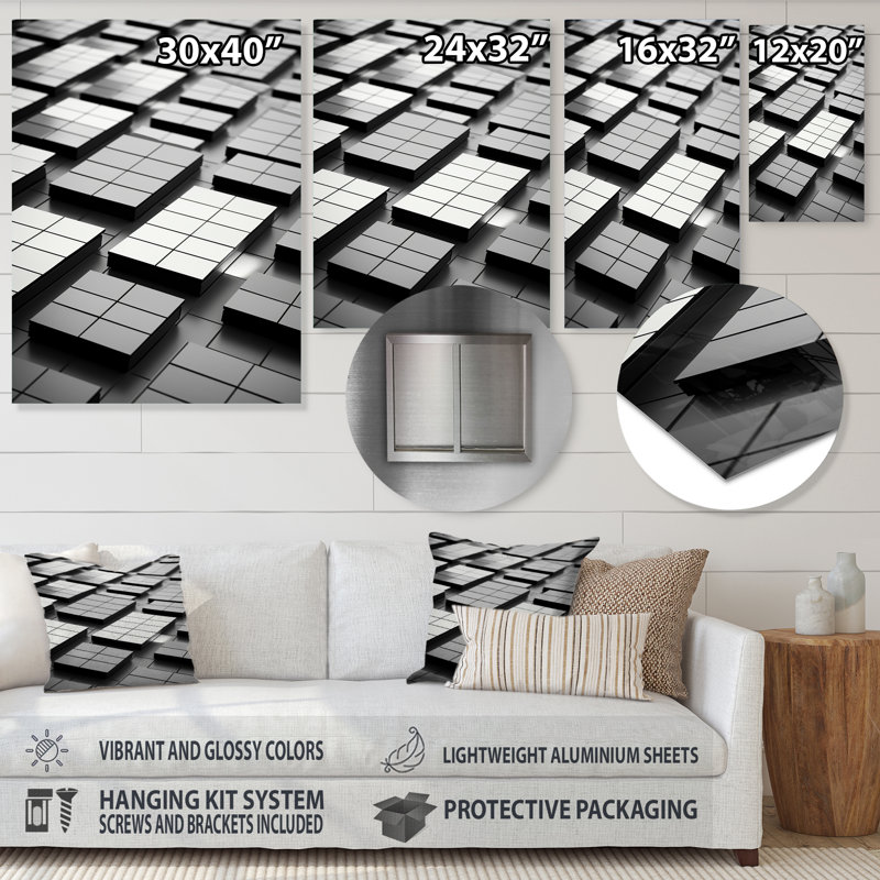 Panneaux de puissance abstraits noirs et blancs I - Art mural en ligne, H 32 po x l 24 po x P 1 po