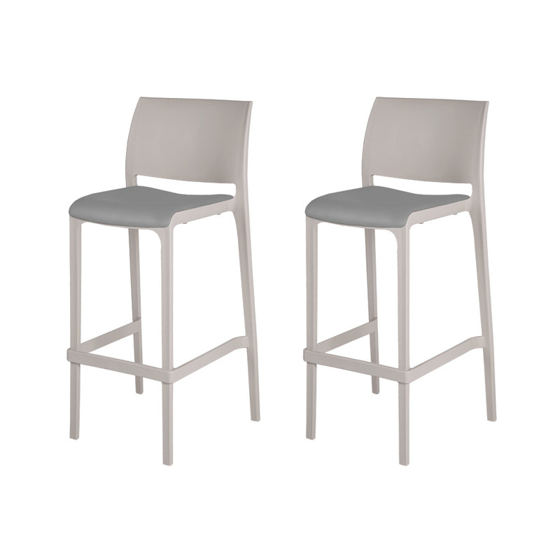 Tabouret de bar en résine Sensilla, taupe, Taupe, Tabouret de bar (hauteur d'assise de 29,5 po)