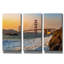 « Coucher de soleil sur le pont Golden Gate » par AKG, triptyque mural, 152 x 102 cm-1567419816
