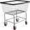 Chariot à linge en fil métallique, panier à linge en fil métallique de 2,5 boisseaux avec roulettes, chariot à linge métallique commercial de 21 po x 27 po x 27,5 po, cadre en acier avec finition chromée, roulettes de 4 pouces, chariot à panier en métal pour la lessive
