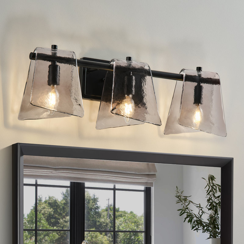 Éclairage pour salle de bain 3 lumières Aidyn, Noir mat