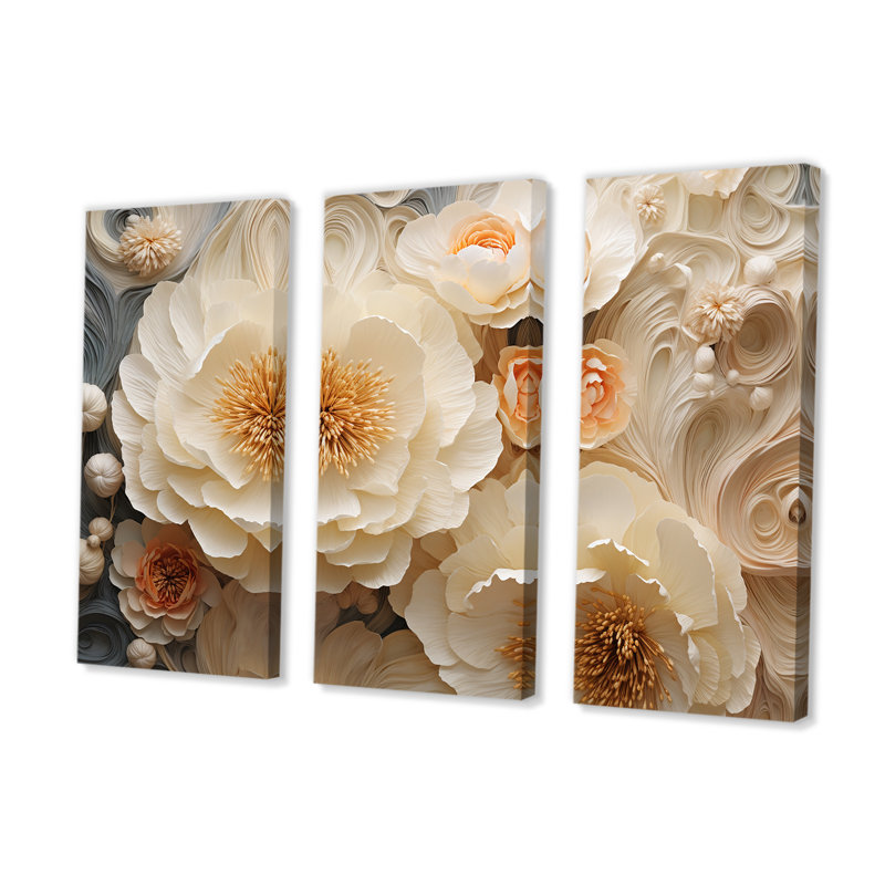 «Vivid Ranunculus Hues» - ensemble de reproductions d'art mural, H 32 po x l 48 po x P 1 po
