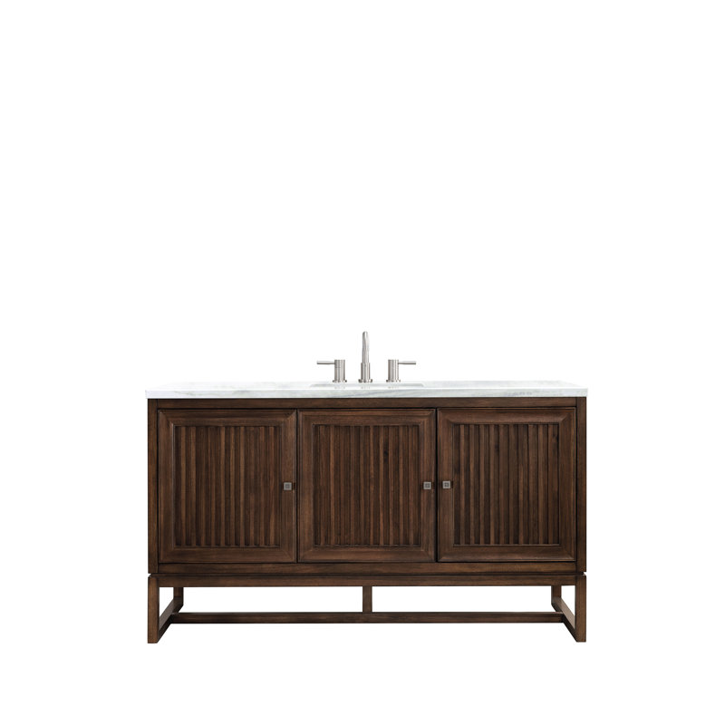 Athens 60'' W Single Vanity, White Zeus, Glossy White, Single-Hole
