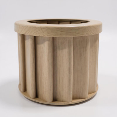Round Strata Planter SM - Beige Brown