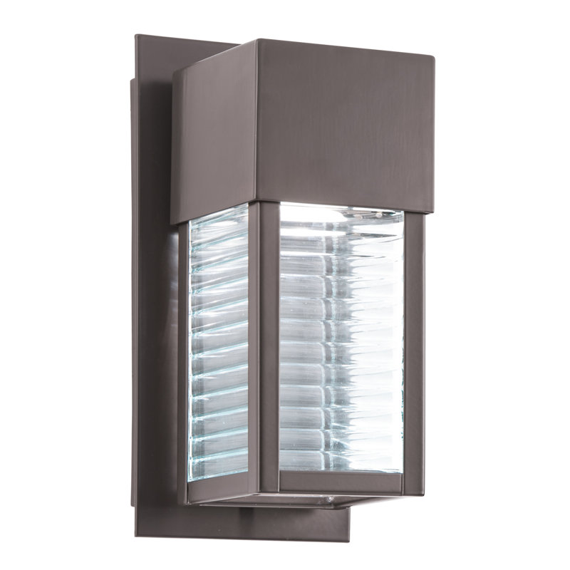 Luminaire à cloison d'extérieur à DEL Hadlee, H 14 po x l 5,25 po x P 10,75 po, DEL