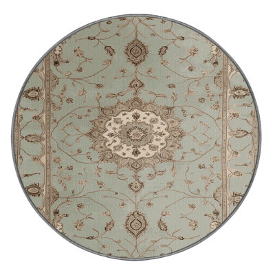 Tapis gris Tabriz lavable à la machine