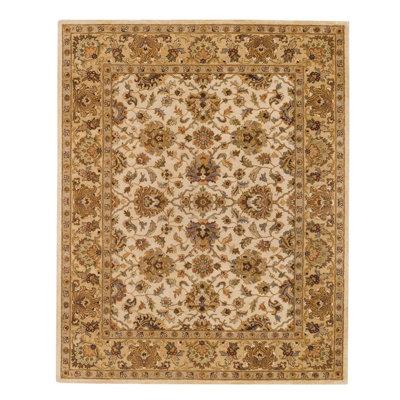Soutor Monticello Floral Handmade Tufted Wool Ivory/Sand Area Rug
