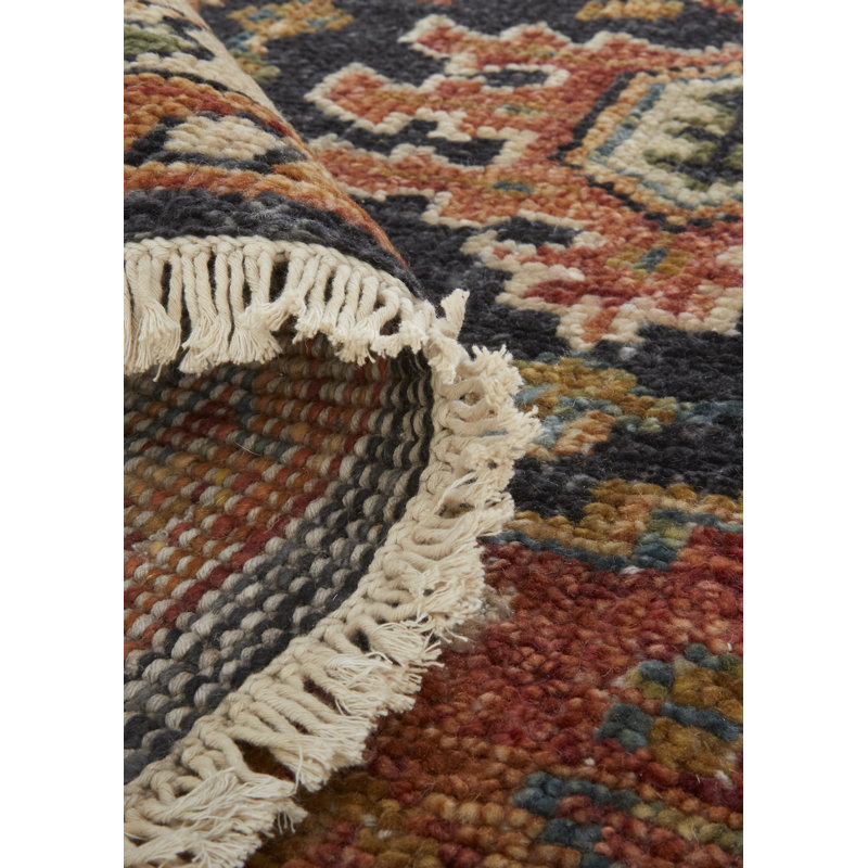 Carrington Wool Oriental Area Rug in Red, Rectangle 2' x 3'