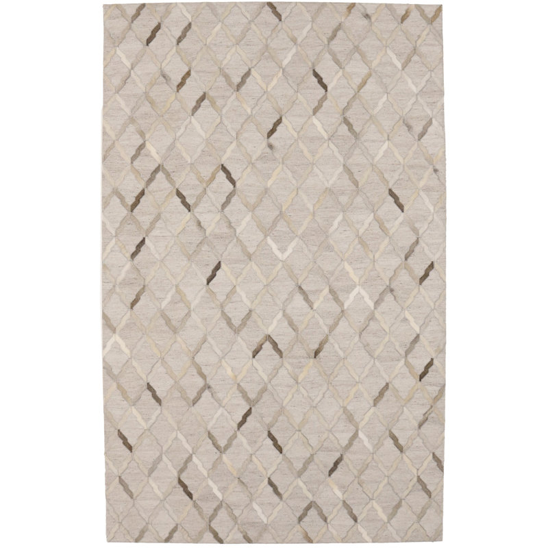 Tapis argenté en cuir 5X8
