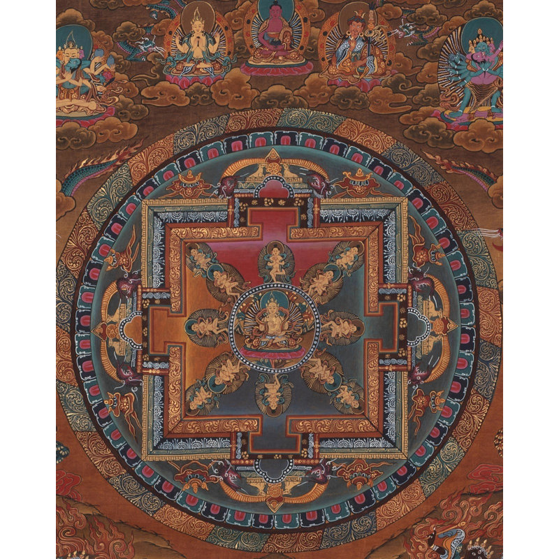 Mandala rétro avec brocart