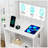 2 Pack Modern Nightstand With Charging Station, LED Light, And Fabric Drawers For Enhanced Convenience And Storage-779163145