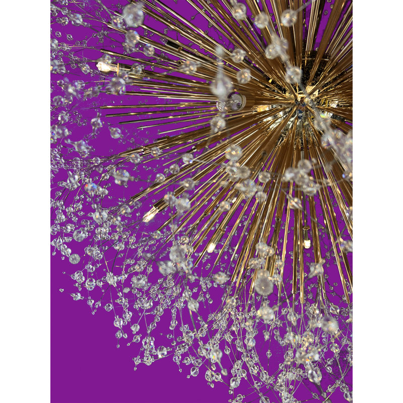 Lustre en cristal luxueux 47 po, Doré