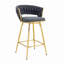 Sunny 20.4" W x 15" D x 34.6" H 360-Degree Swivel Cotton-Linen 4-Piece Bar Stool Set