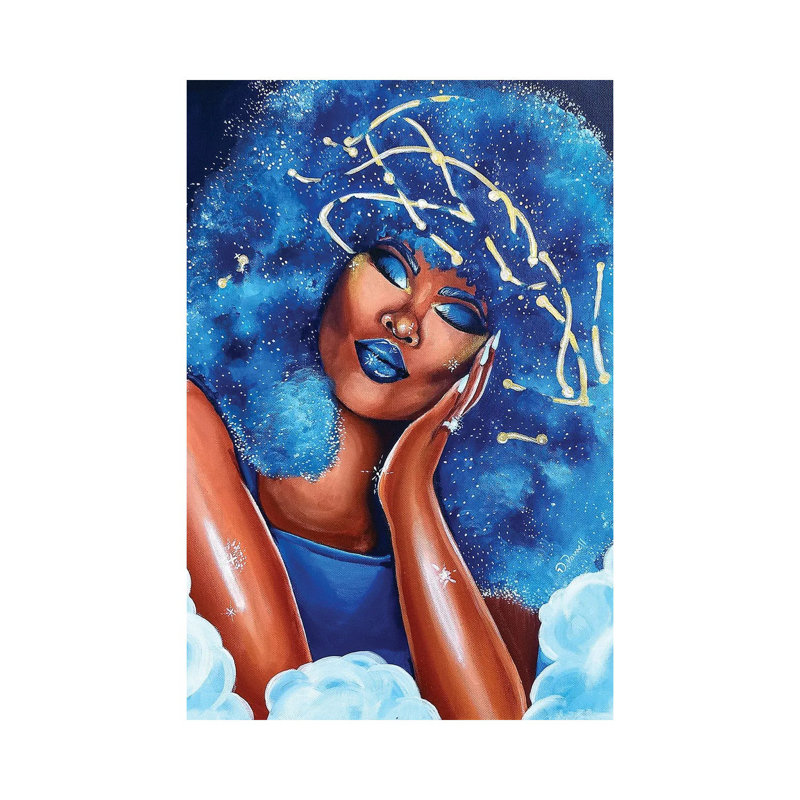 Blue Dreams by Poetically Illustrated - Wrapped Canvas Gallery-Wrapped Canvas Giclée, 20.32 cm H x 30.48 cm W