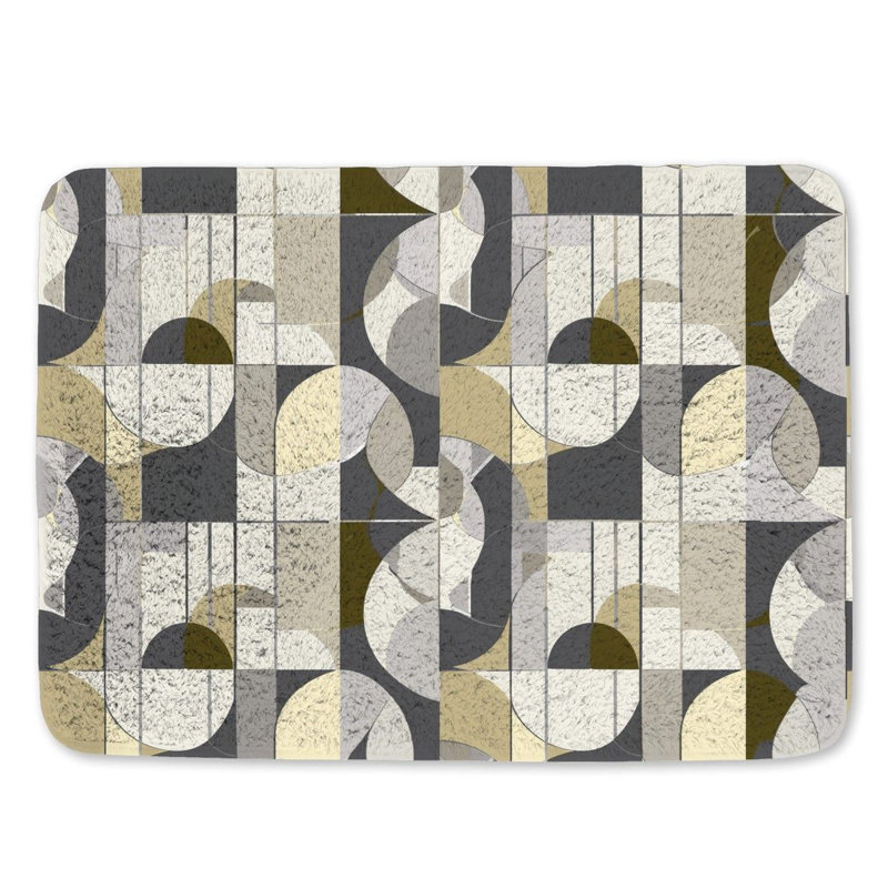 Tapis de bain à motif géométrique, L 17 po x L 24 po
