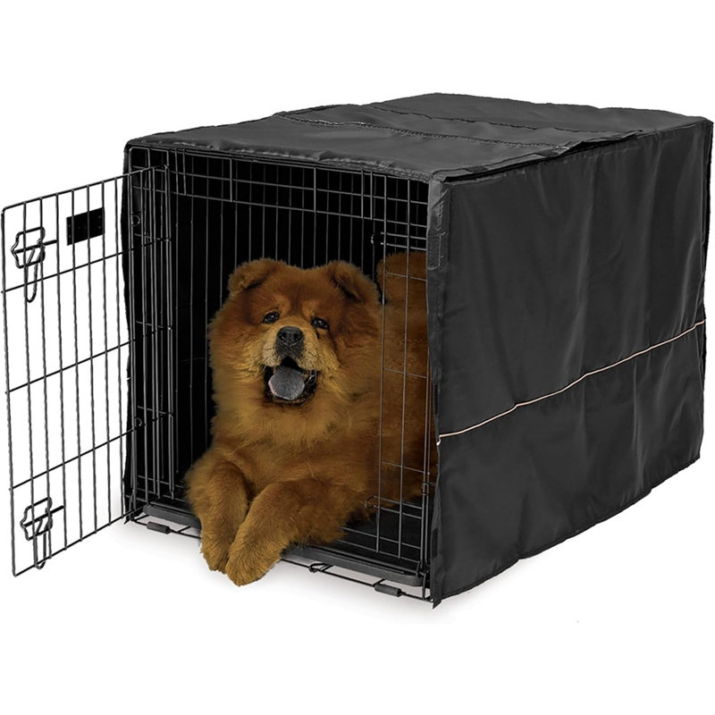 Black Polyester Privacy Kennel Cover – Fits Most 36-Inch Crates, Machine-Washable, Helps Reduce Barki